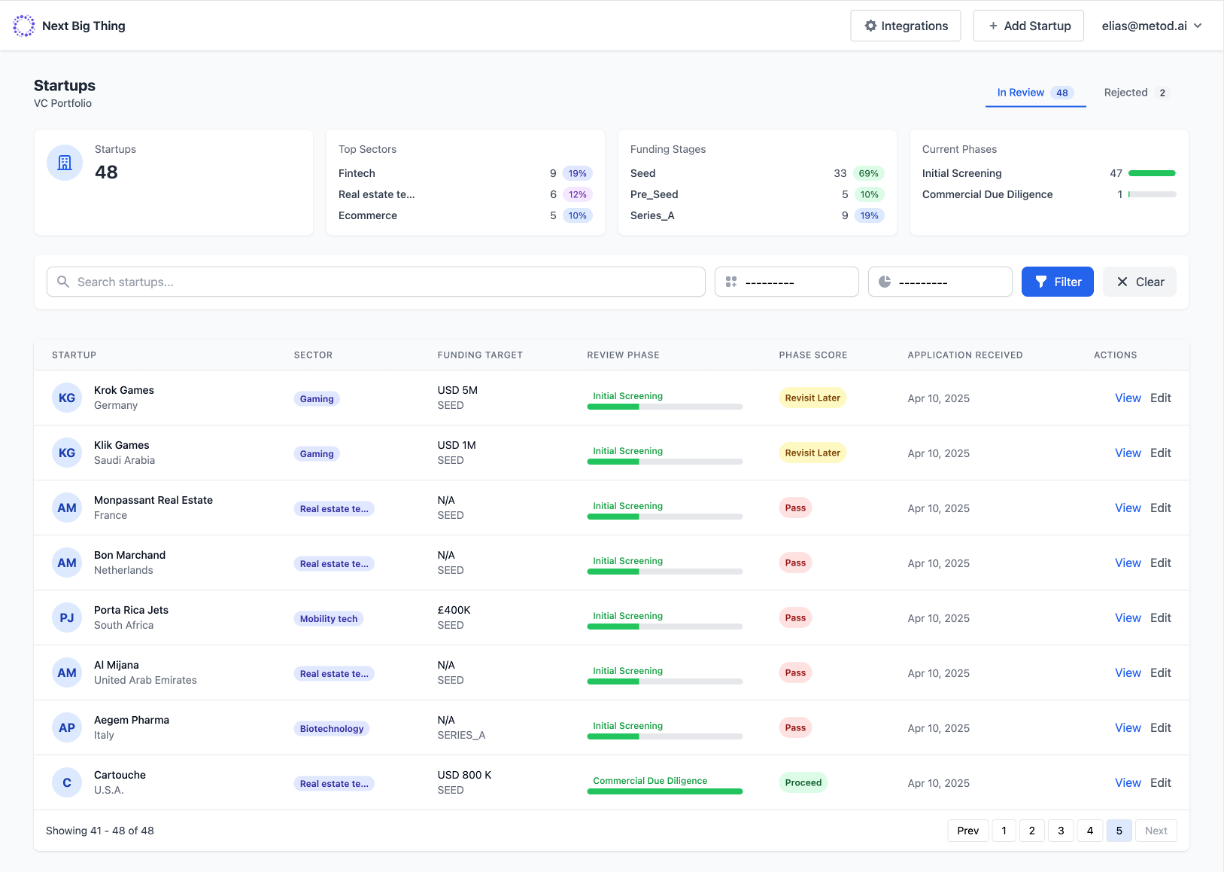 AI-Powered Deal Screening Dashboard
